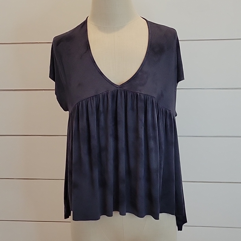 AMERICAN EAGLE OUTFITTERS xxs black grey tie dyed soft & sexy shirt
